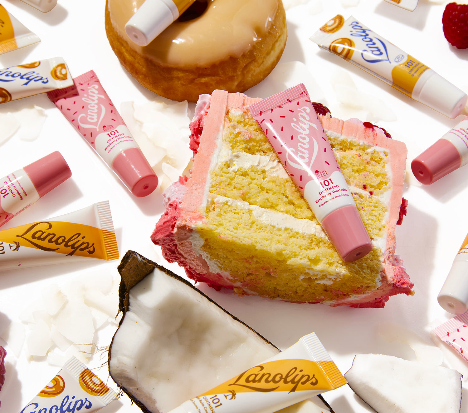 The World's Best Lip Balm now in delicious mini bites. Lanolips 101 Delicious Mini-Bites is our sweetest set yet. Each trio set contains our best selling 101 Delicious lip balms in Glazed Donut, Raspberry Shortcake and Coconutter.