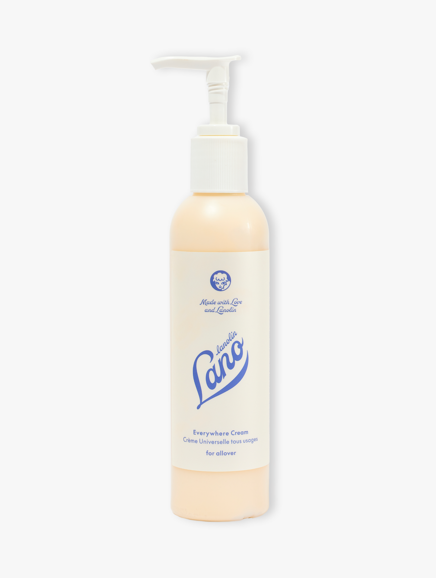 Lanolips everywhere cream mega sized pump. made with double lanolin, milk and vitamin e, it is particularly great for hydrating ashy skin & keeping it glowing all day.