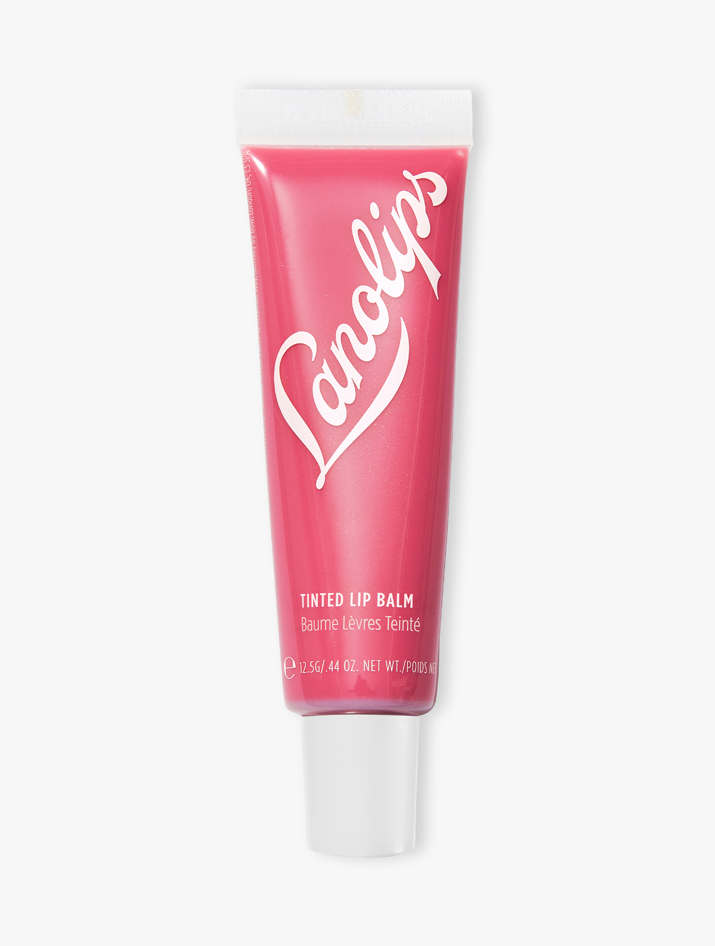 Lanolips tinted lip balm in the shade rhubarb.