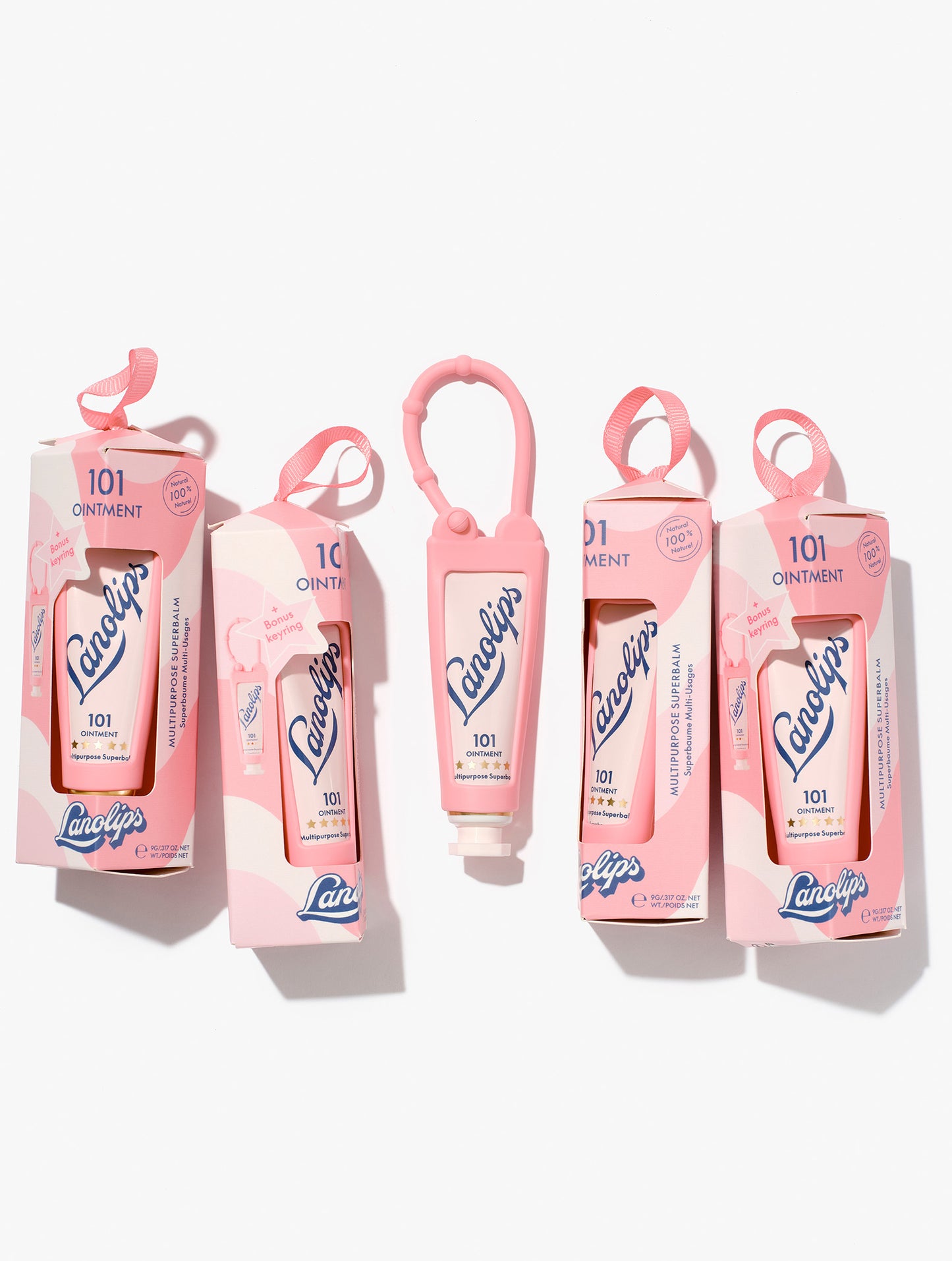 The Original 101 Ointment 9g Bauble + Key Ring is 100% natural + 101 uses! Voted "The World's Best Lip Balm", now in this year’s new Collector Edition key ring color in pink, handy for on-the-go.