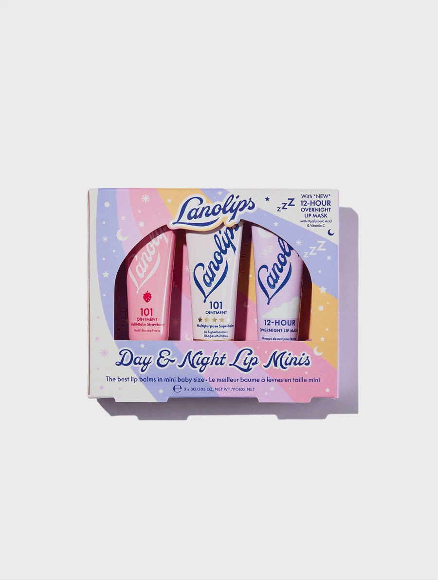 Lanolips Day & Night Lip Mini Gift Set - Holiday Gift Sets for Ultimate Lip Hydration.