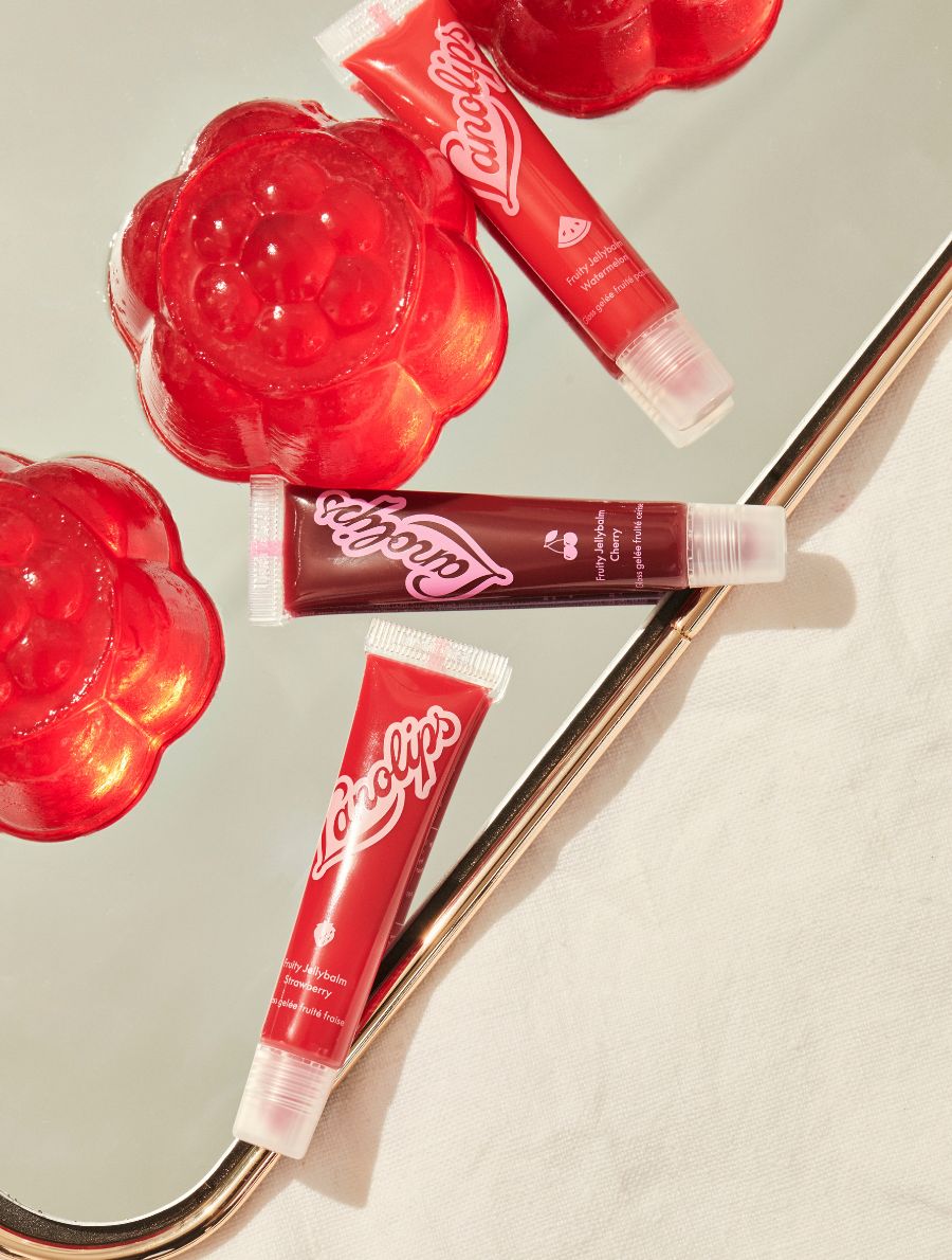 Fruity Jellybalms are available in 3 flavors: Cherry, Strawberry and Watermelon.