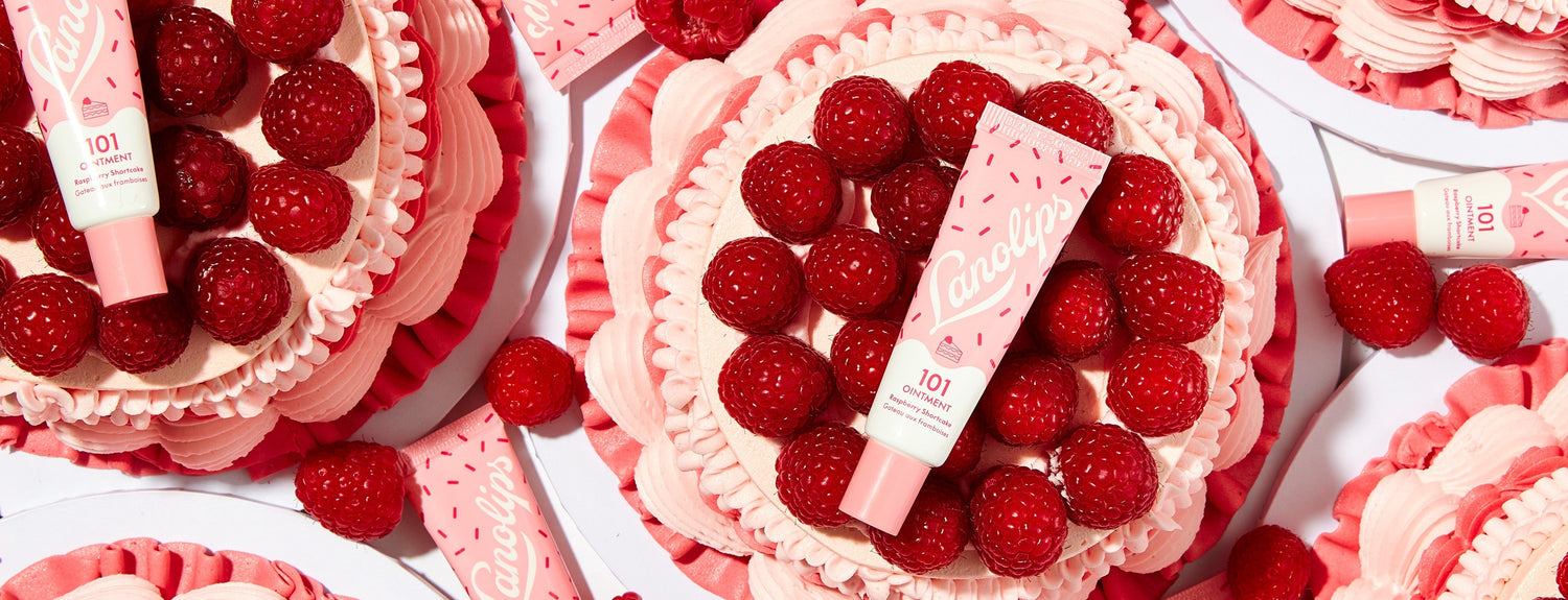 101 Raspberry Shortcake Ointment Tube on a cake display
