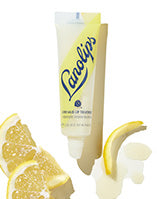 Lanolips lemonaid lip treatment tube with lemon fruit.