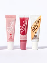 Gloss + Hydrate Minis - 101 Ointment Strawberry, Coconutter & Glossy Balm Candy in a cute mini size | Load image into Gallery viewer, (L) 101 Ointment Strawberry, (M) Glossy Balm Candy, (R) 101 Ointment Coconutter
