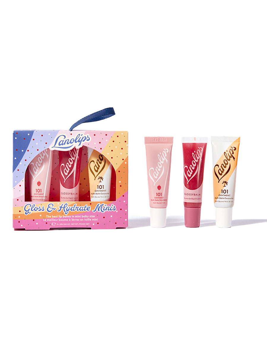 Gloss + Hydrate Minis - 101 Ointment Strawberry, Coconutter & Glossy Balm Candy in a cute mini size