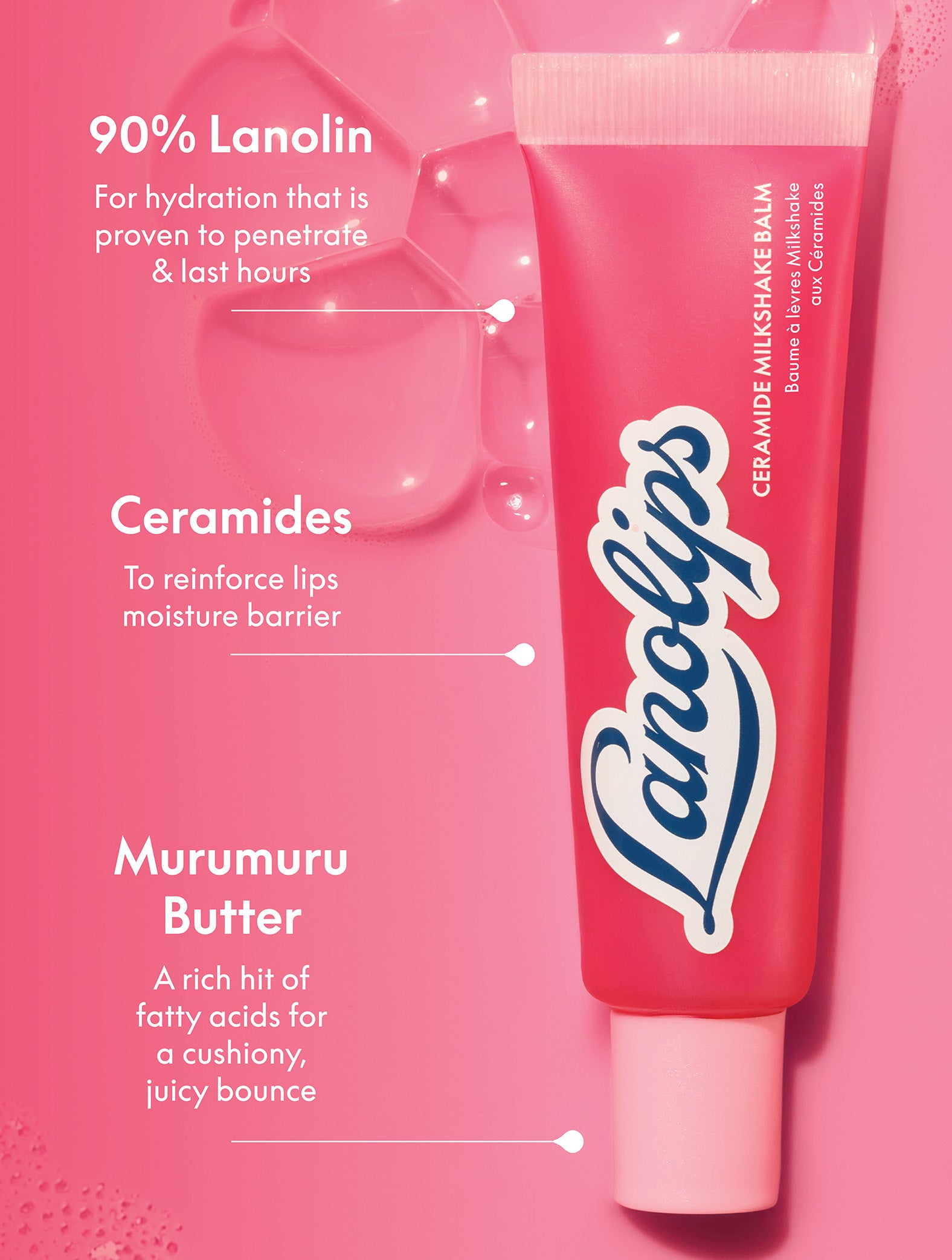 Ceramide Milkshake Lip Balm Raspberry Crumble | Lanolips US