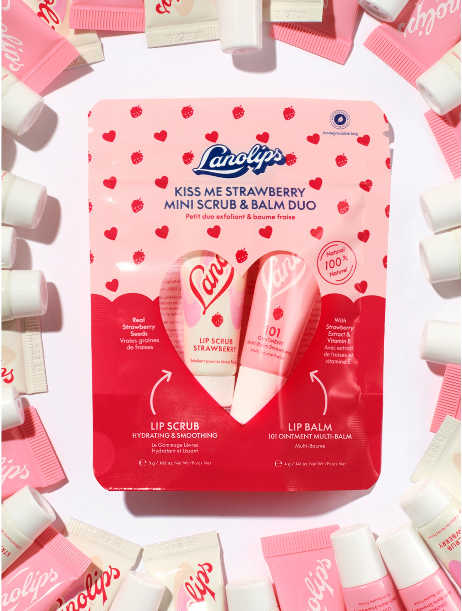Kiss Me Strawberry Mini Scrub & Balm Duo | Lanolips USA – Lanolips