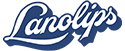 Logo of Lanolips with blue and white colors on a light background