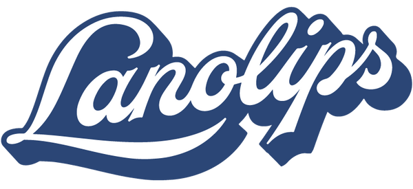 Logo of Lanolips with blue and white colors on a light background