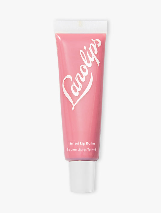 Product shot of the Lanolips Rose Tinted Lip Balm on a white background.
