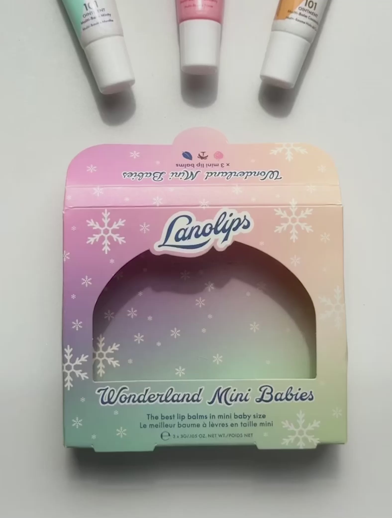 Video of the Lanolips Wonderland Mini Babies. Comes in our best selling flavors: Minty, Strawberry and Coconutter.