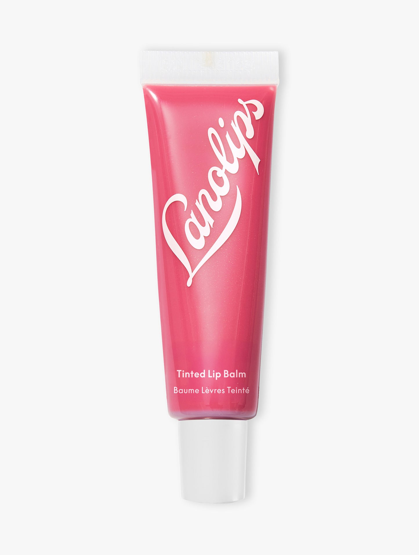 Lanolips tinted lip balm in the shade rhubarb.