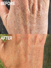 Golden Dry Skin Miracle Salve | Lanolips | Load image into Gallery viewer, Before &amp; After of Hand using Golden Dry Skin Miracle Salve | Lanolips
