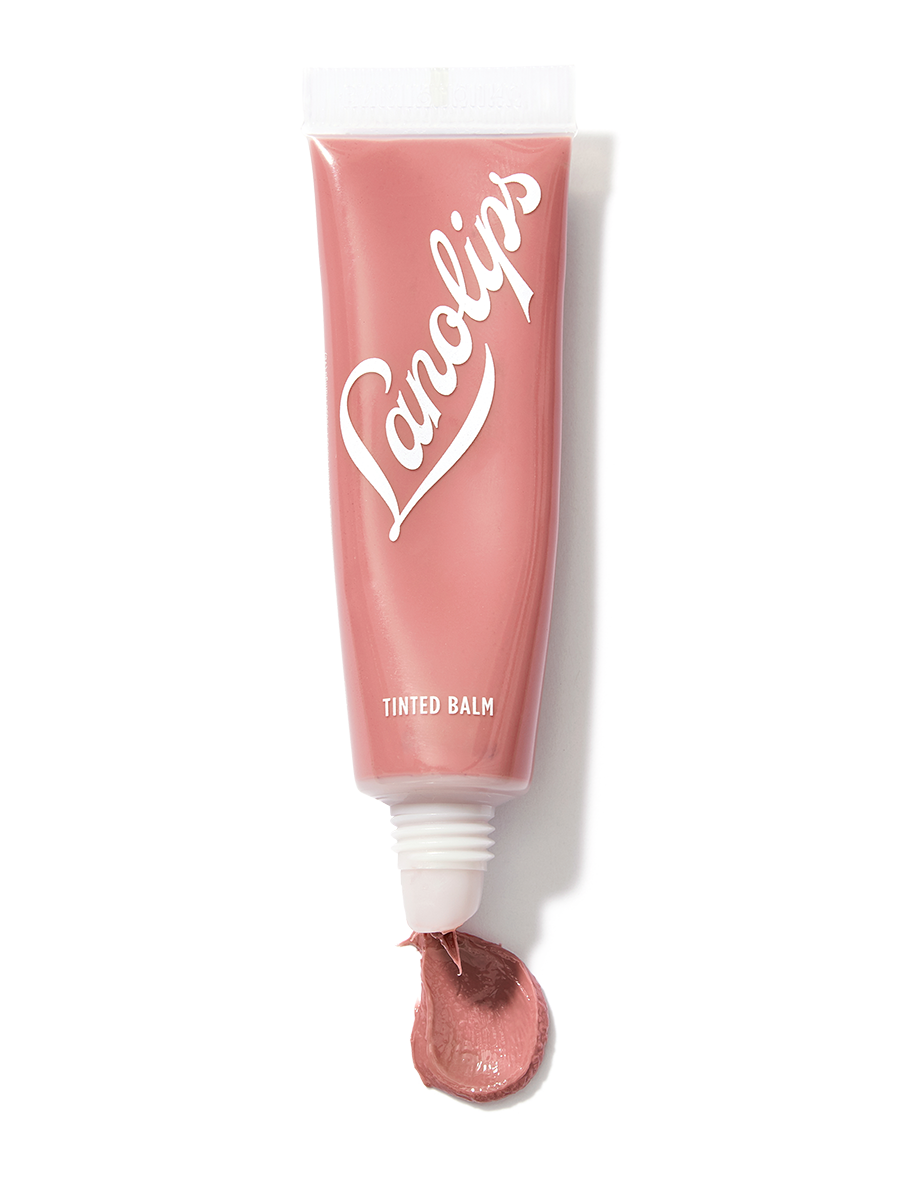 Lanolips tinted lip balm in perfect nude shade.