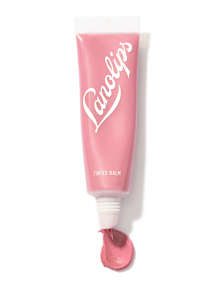 Lanolips tinted lip balm in the shade rose.
