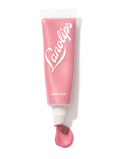 Lanolips tinted lip balm in the shade rose.